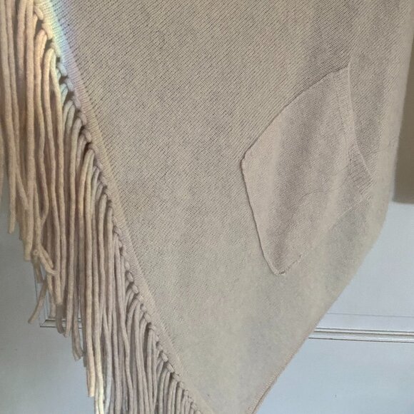 360 Cashmere - 100% Cashmere open cardigan fringed sweater - Cream - Size S - Picture 6 of 7